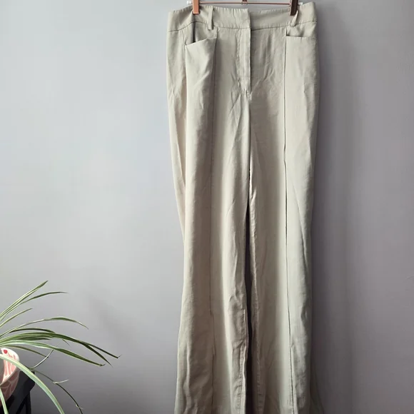 Worthington Cream Wide-Leg Trousers - Picture 1 of 4